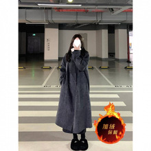 2025新款秋冬加绒毛呢大衣女韩版小个子中长款呢子加厚毛呢外套女