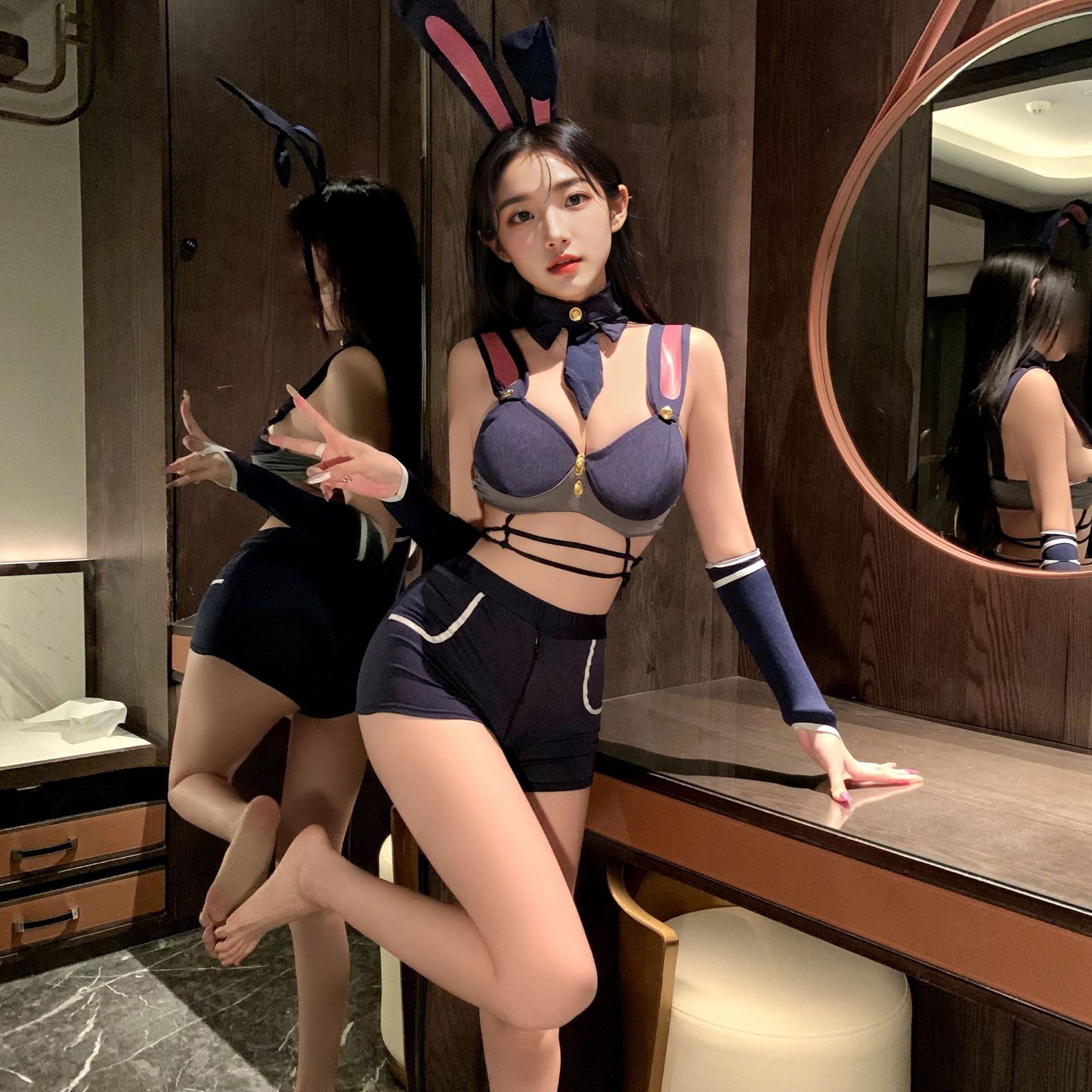 색상 토끼 경찰관