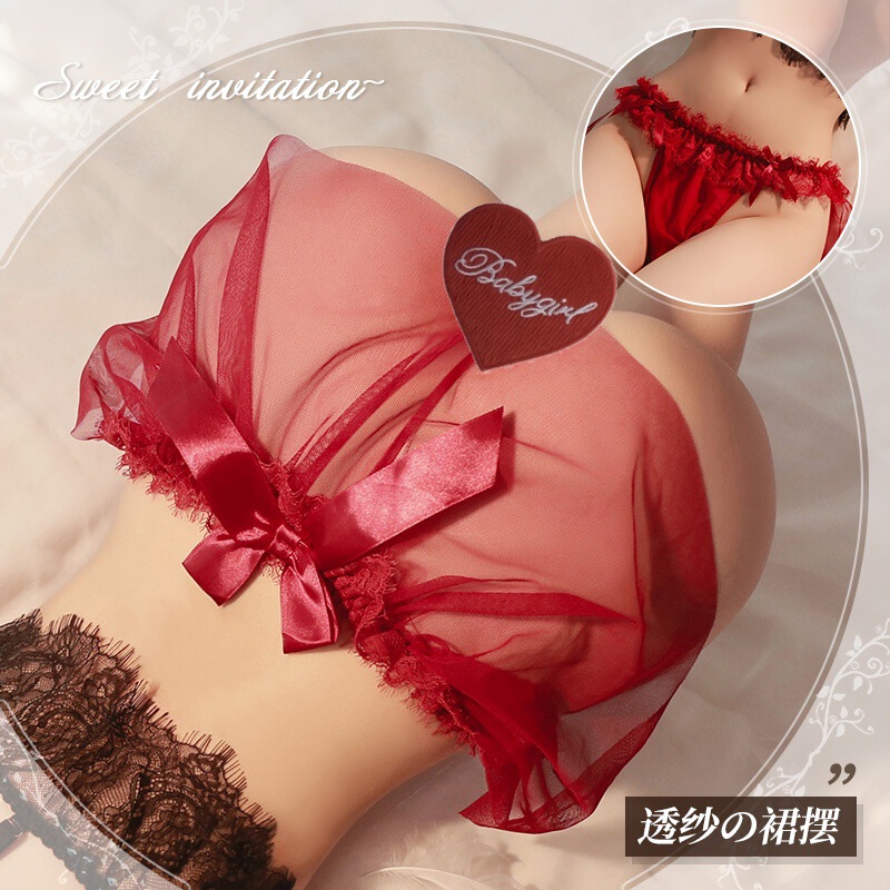 Fairy texture sexy pure mesh skirt lace underwear women's cotton women's sexy mid-waist ladies briefs