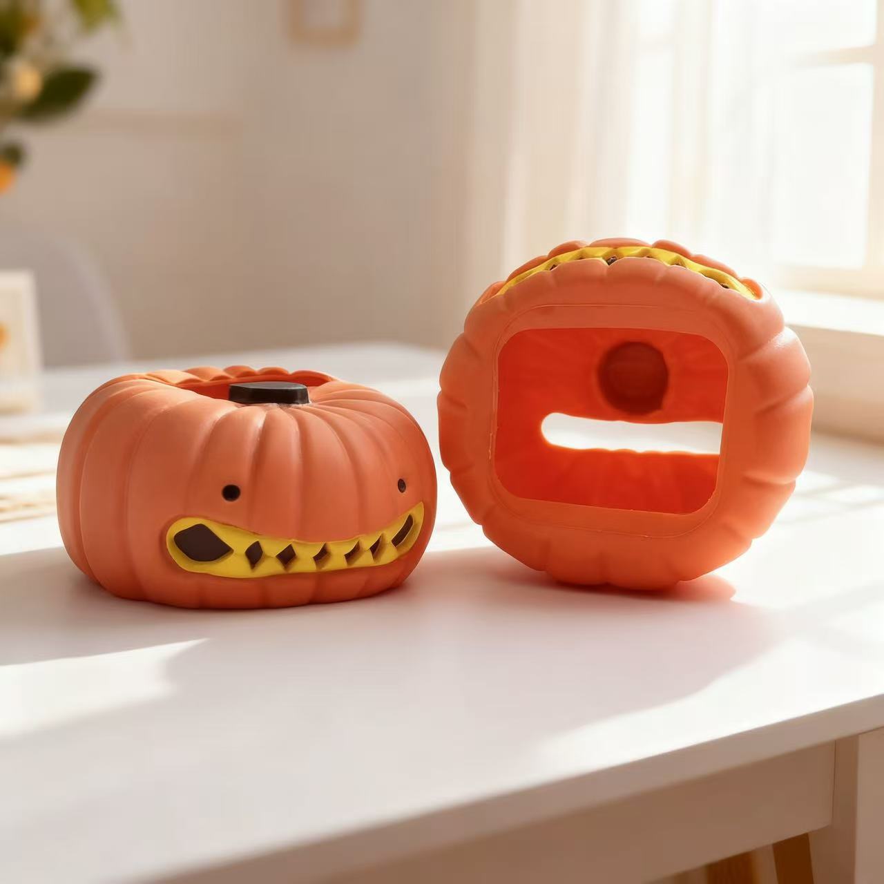 Halloween mordida de dientes calabaza cajas de papel servilletas comedor sala de estar dormitorio oficina adornos adorables