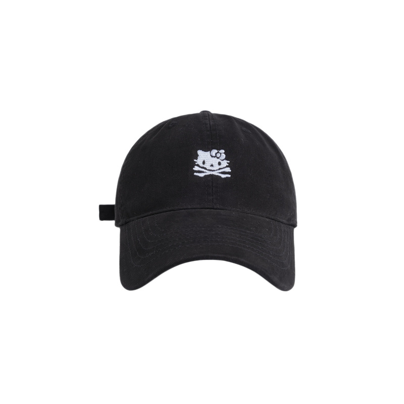 大头围帽子女韩版时尚卡通猫咪刺绣软顶棒球帽显脸小百搭鸭舌帽男|undefined