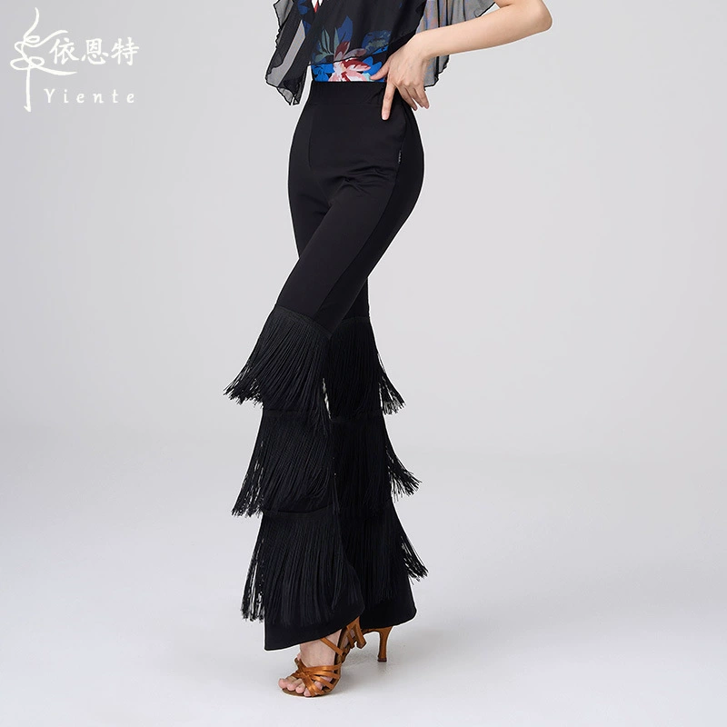 Брюки для латинских танцев женская новая танцевальная одежда танцевальные брюки практические брюки rumba Cha с высокой талией национальный стандарт танцевальные брюки 2023 лето