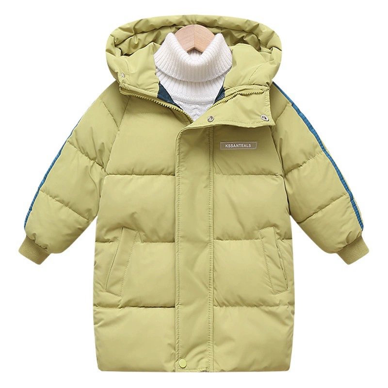 [В наличии] Новая зимняя детская стеганая куртка с хлопковой подкладкой, длинная пуховая одежда для мальчиков и девочек с хлопковой подкладкой, детская одежда, пальто
