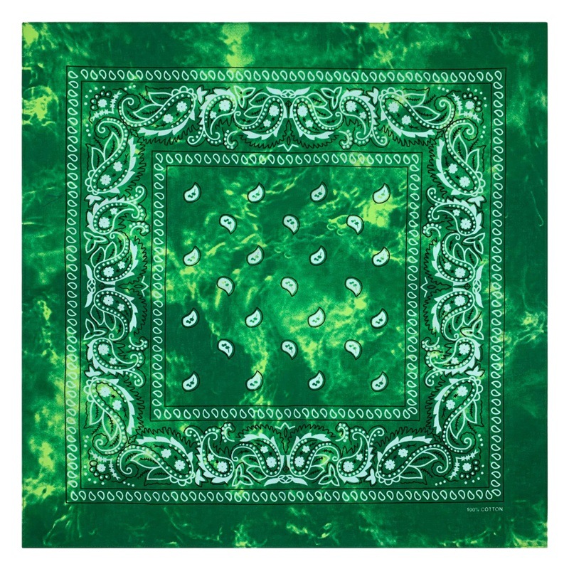 Cotton tie-dyed single cashew flower melon seeds flower scarf outdoor cycling sports square scarf factory in stock straight hair
