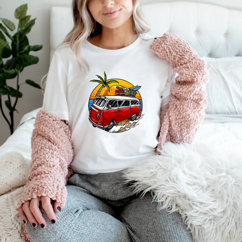 2023 Summer multi-source Women's loose round neck summer truck printed round neck modal short sleeve t-shirt