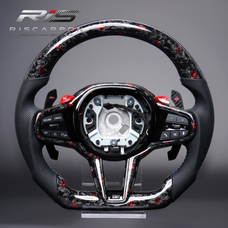 Suitable for Bmw Cs Forged Carbon Fiber Red Accent Steering Wheel 3 Series 5 Series X3X5G30G20G21G22G26