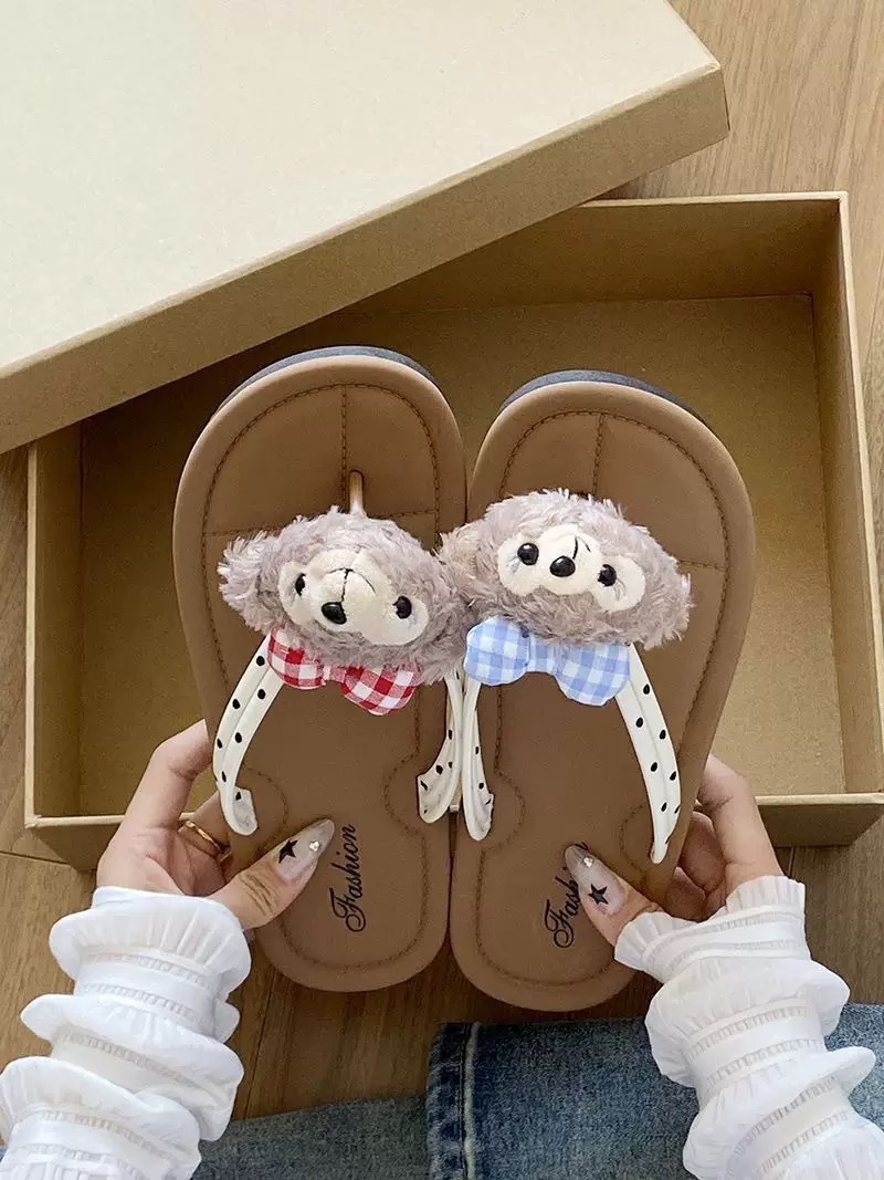 Transfronterizos lindos dulces de dibujos animados nuevas zapatillas de clip de pies de alto valor de cara zapatillas de ocio al aire libre zapatillas frías