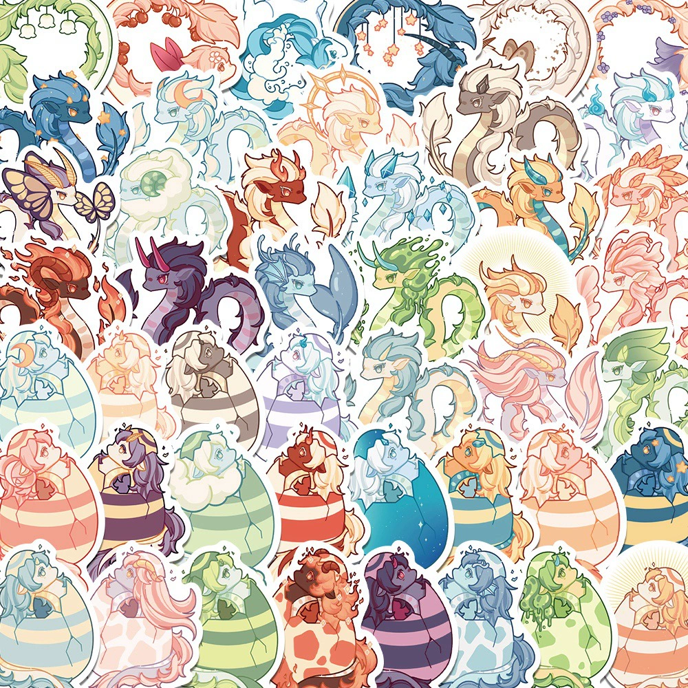 50 самостоятельно созданных мультяшных наклеек для счета руки дракона багаж мобильный телефон дневник холодильник водонепроницаемые милые декоративные наклейки