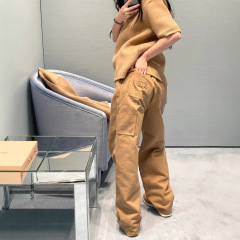 mi u工装伐木裤立体字母牛仔裤女25早秋新品四季百搭牛仔裤裤子