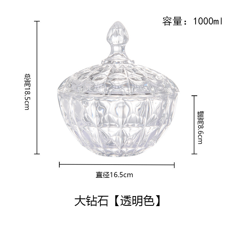 欧式玻璃罐香薰蜡烛罐糖果罐收纳摆件首饰品罐子消磁石水晶消磁碗|undefined