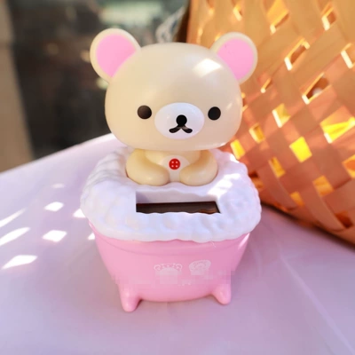 Car ornaments Doll Car Ornament Bobblehead - 101011-bath-bubble-bear-beige