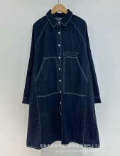 日系复古牛仔衬衫女上衣宽松大码显瘦百搭休闲减龄森女系胖连衣裙