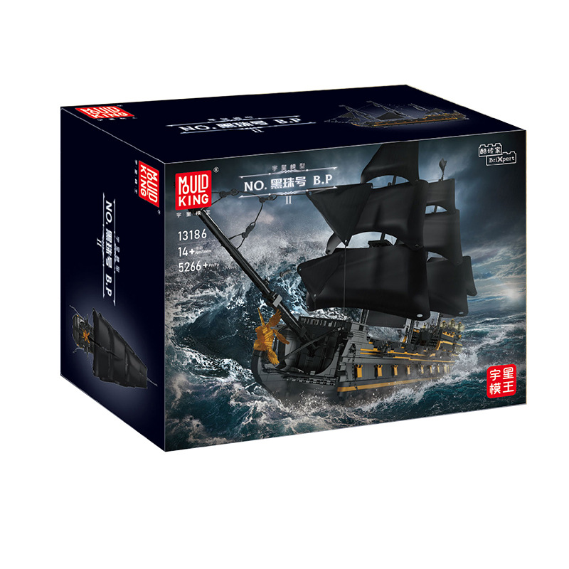 Yuxing gran modelo de barco 13186 cuentas negras B.P bloques de construcción difíciles para construir juguetes educativos para niños y niñas