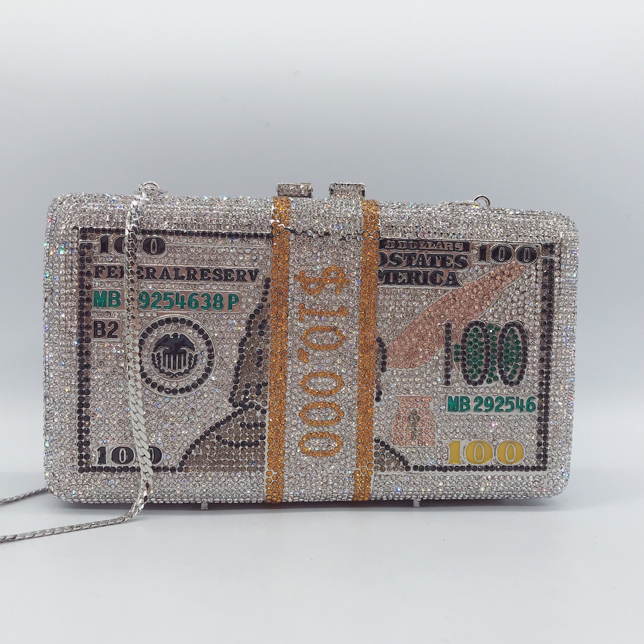 2021 bolsas de cena con diamantes en forma de dólar transfronteriza, bolsas horizontales de diamantes completas de estilo europeo y americano, bolsas de mujer cuadradas de diamantes