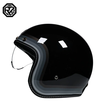 Orz Motorcycle Retro Helmet Men's and Women's Half Helmet Cruise 3/4 Helmet Pedal Calf All Year Round Personalized 3C Certification (Dəbilqə (Kaska) aksesuarları) - m-crossing
