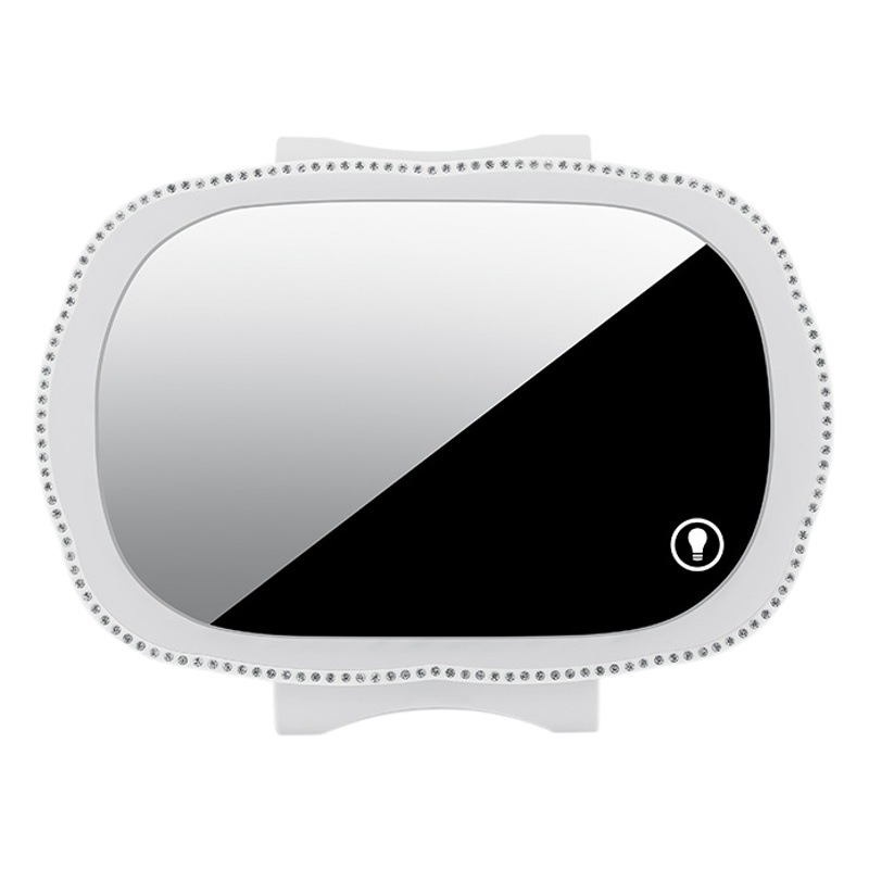 Espejo de vanidad para parasol de coche, espejo de vanidad para pasajeros de coche, espejo de vanidad para coche con luz LED, suministros de decoración interior.