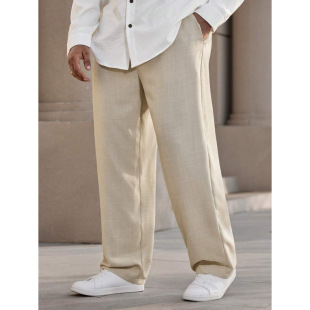 V 59242 Linen Wide Leg Mens Pants ���錒�������ѝ�羳��