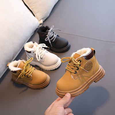 Martens, зимние детские модные короткие сапоги для мальчиков в английском стиле