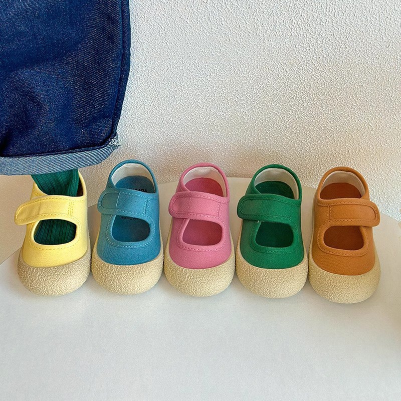Chaussures de marche pour bébé, semelle souple, bout carré, style coréen, en toile, décontractées, pour filles et petits garçons, nouveauté été_voghion.com