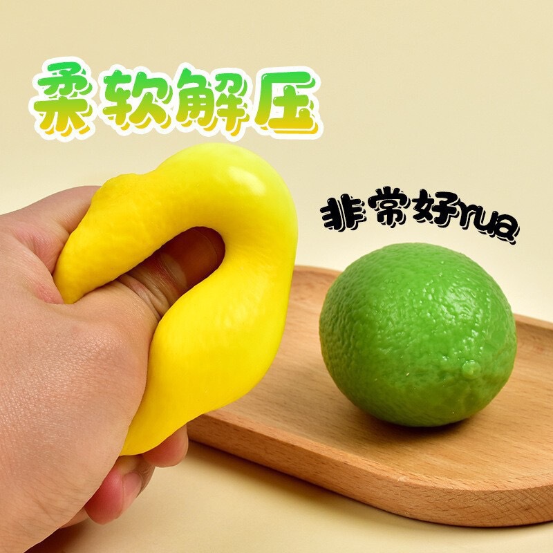 Simulated Lemon Squishy Toy for Stress Relief, Slow Rebound, Anti-Stress, with a Squishy Mud Feel, Fake Fruit Children's Toy Simulated Lemon Squishy Toy for Stress Relief, Slow Rebound, Anti-Stress, with a Squishy Mud Feel, Fake Fruit Children's Toy
