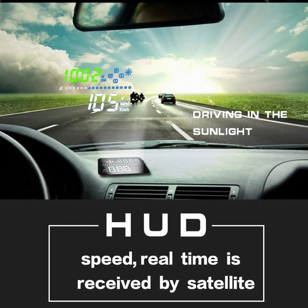 A3 3.5inch Car Hud Head-Up Display Projector Gps Speedometer Obd2 Car Speed Warning