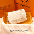 香港代购白色包包2022新款潮春夏网红真皮单肩斜挎菱格珍珠链条包