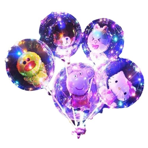 2024 new 20-inch Internet celebrity Bobo ball LED light-emitting magic balloon light-emitting balloon floor push gift