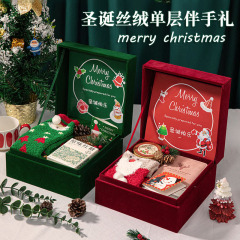 クリスマスの小さな贈り物、高級感のあるクリエイティブなベルベットの正方形の箱、実用的なクリスマスイブの小さな贈り物セット、ギフトボックス