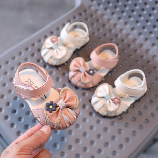 A generation of summer girl baby sandals bow princess shoes infant soft bottom toddler shoes breathable beach shoes