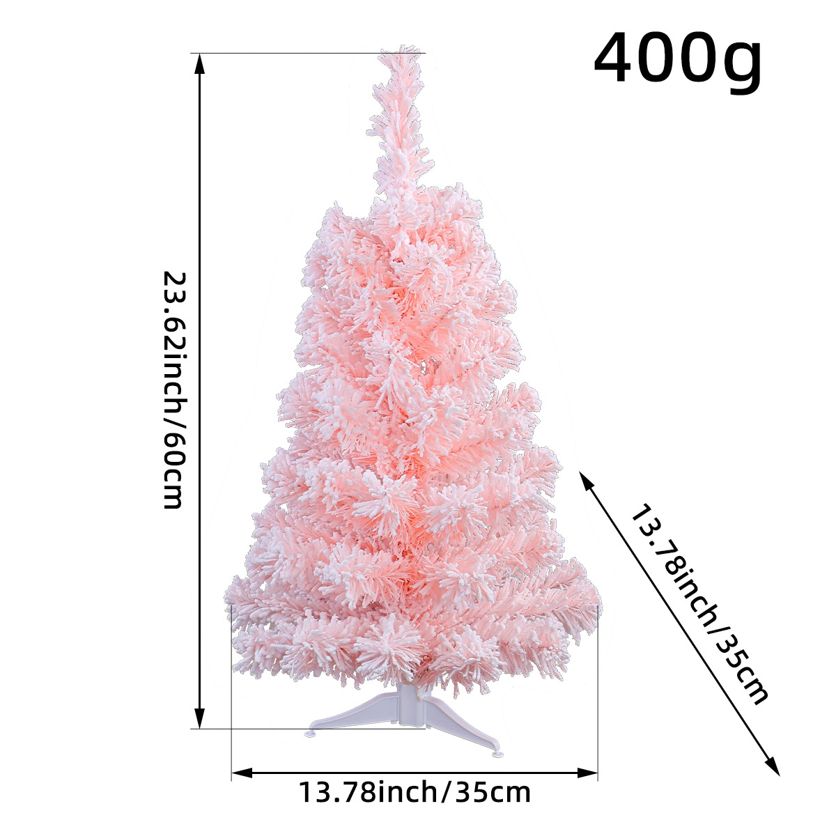 Nuevos productos transfronterizos árbol de Navidad rosa creativo flocado árbol de simulación de nieve decoración de ventanas de navidad