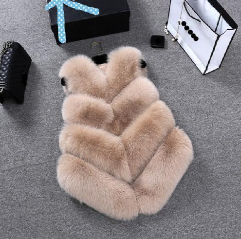 Damenbekleidung Herbst und Winter neue Mode Damen dünne Weste grau schlank warm umweltfreundliche Fuchspelzweste_voghion.com