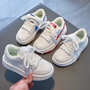 Aj Kidsren's Shoes Kidsren's White Sports Shoes 2025 New Spring & Fall Street Girls' Shoes Soft Sole Boys' Shoes Sneakers Trbottomy