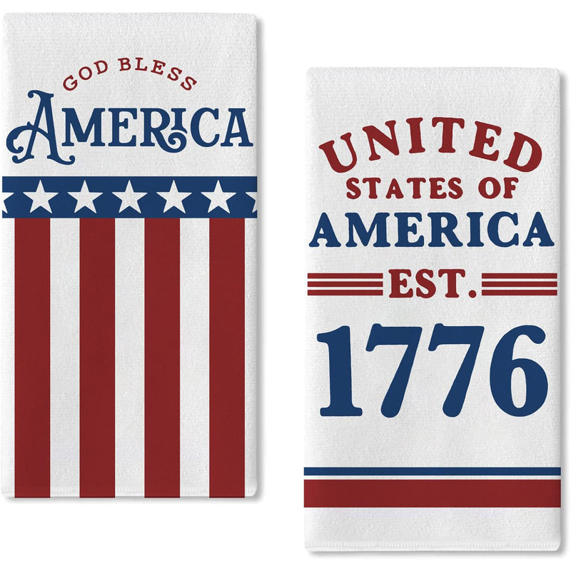 Kitchen dish towel American Independence Day hand towel striped drying baking cooking cloth summer vacation American kitchen decoration