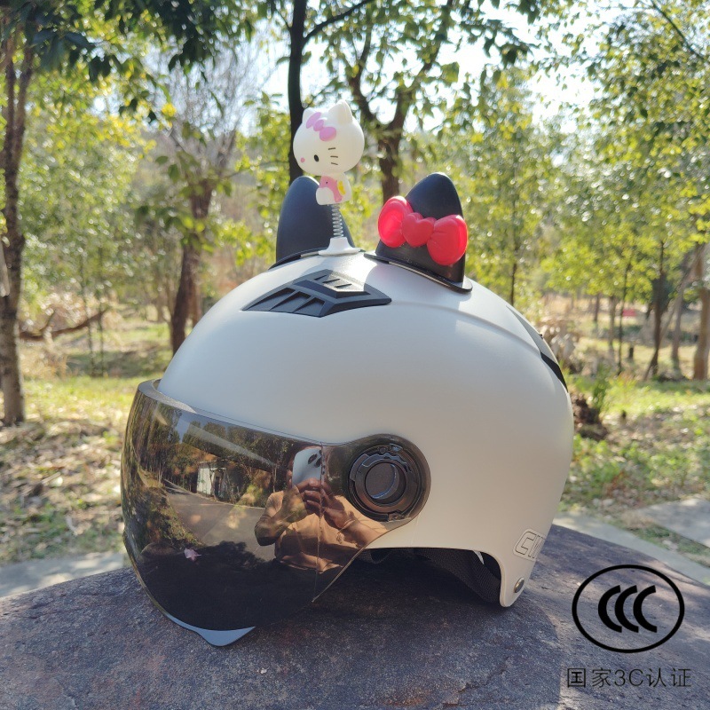 그레이+짧은 자외선 차단 렌즈+KTM+검은색과 빨간색 리본 귀