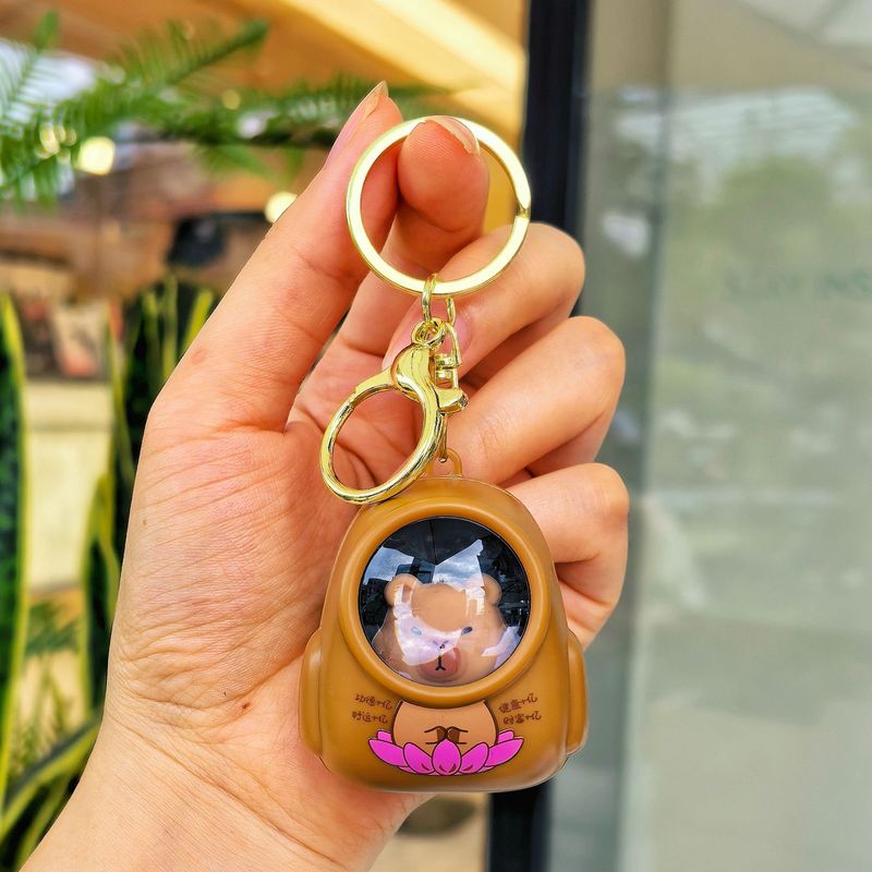 クリエイティブカピバラ発光スクールバッグキーホルダー星空バックパックカップルギフトペンダント雰囲気ナイトライトギフト|undefined