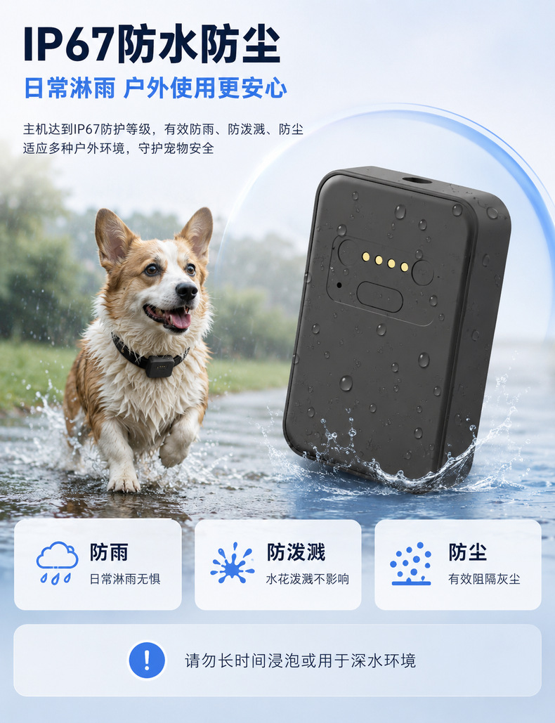 4G pet tracker for cats and dogs, GPS and Beidou real-time positioning, track playback, electronic fence, magnetic charging, anti-loss