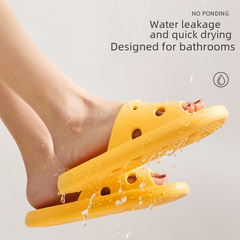 Waterproof Quick-Dry Slippers for Women Summer Indoor Home Couple Bathroom Shower Non-Slip Home Use Hollow Cooling Slippers for Men