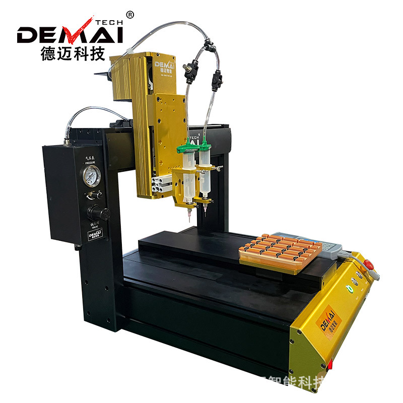 全自动三轴双头点胶机 桌面式热熔滴胶平台 自动化打胶设备厂家