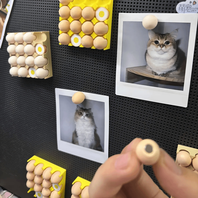 Egg tray fridge magnet with built-in magnet, can hold polaroid photos and sticky notes, creative and cute Egg tray fridge magnet with built-in magnet, can hold polaroid photos and sticky notes, creative and cute