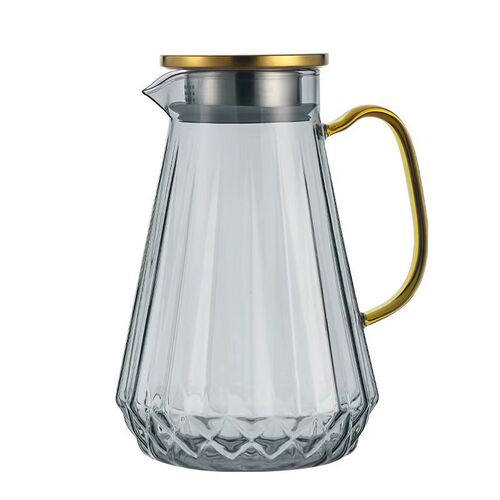Smoke Gray Star Diamond Kettle Household Hotel Cold Water Pot Water Cup Set High Borosilicate Glass Teapot Juice Cold Water Pot