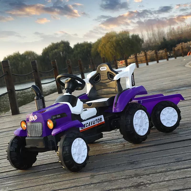 Tractor eléctrico para niños, vehículo de juguete eléctrico para personas, vehículo de juguete interactivo para niños controlado remotamente con cuchilla trasera