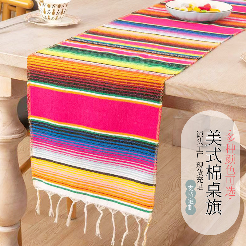 Table Runner, Tablecloth, Party American-Style Decoration, Table Fringe, Holiday Tea Table, Dining Table Mat, Oil-Proof and Waterproof Table Runner, Tablecloth, Party American-Style Decoration, Table Fringe, Holiday Tea Table, Dining Table Mat, Oil-Proof and Waterproof
