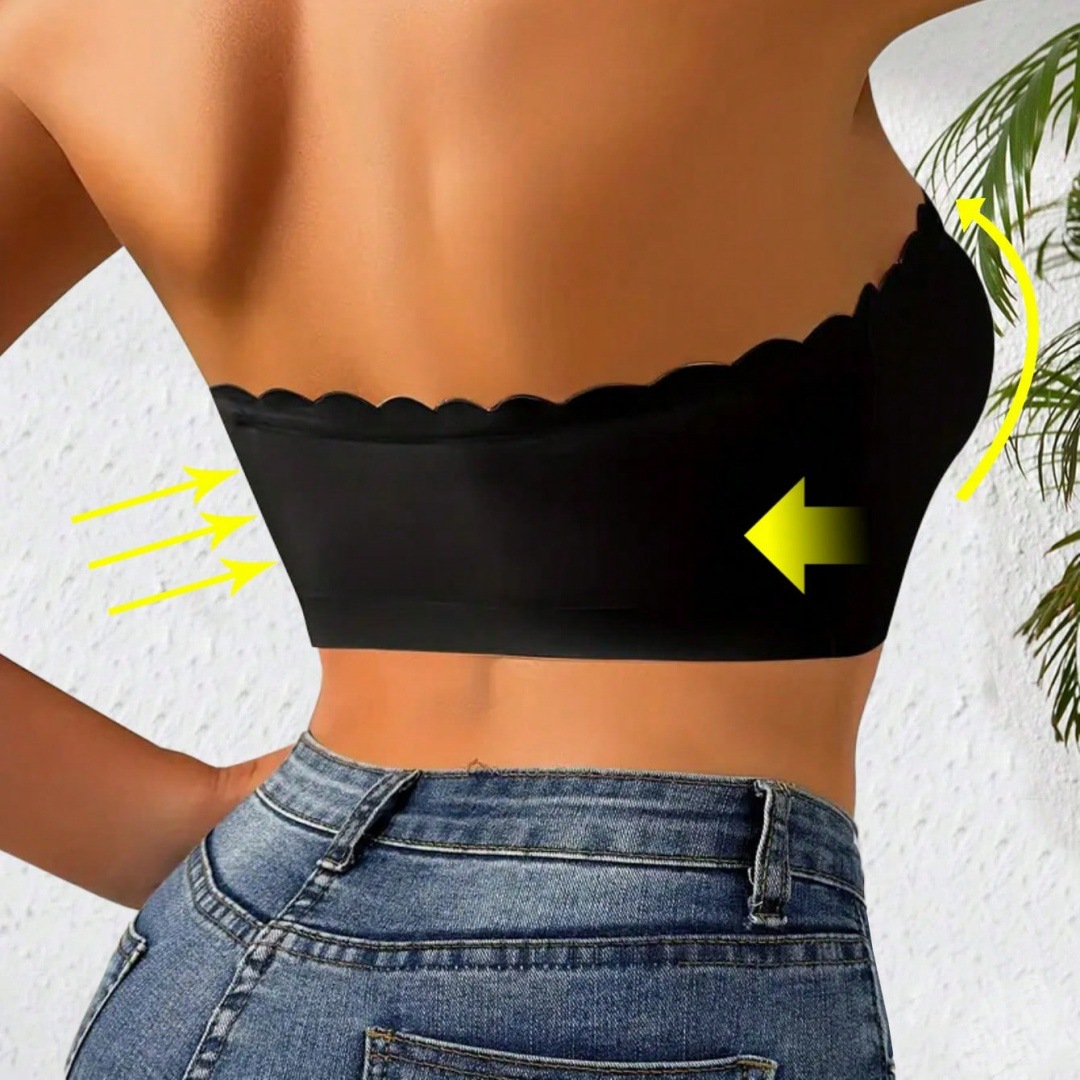 Explosiones transfronterizas de botón delantero sin marcas, bordes ondulados sin cinturón de hombro, ropa interior, bra Amazon, el mismo bra sin anillo de acero