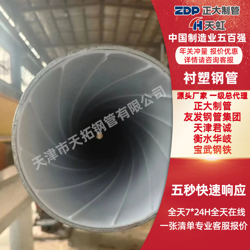 友发衬塑管 生活给水用钢塑复合管DN80热镀锌衬塑复合管DN100涂塑