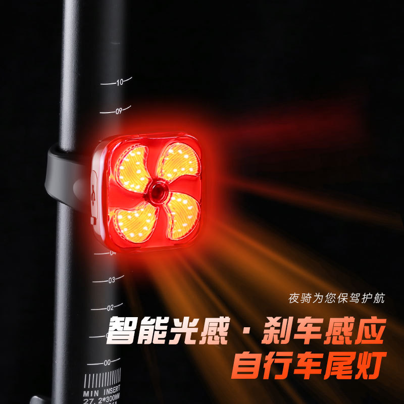 Privado modelo de bicicleta de montaña luz trasera de carga USB noche montar luz de advertencia de flash Luz de montar equipo de montar flash