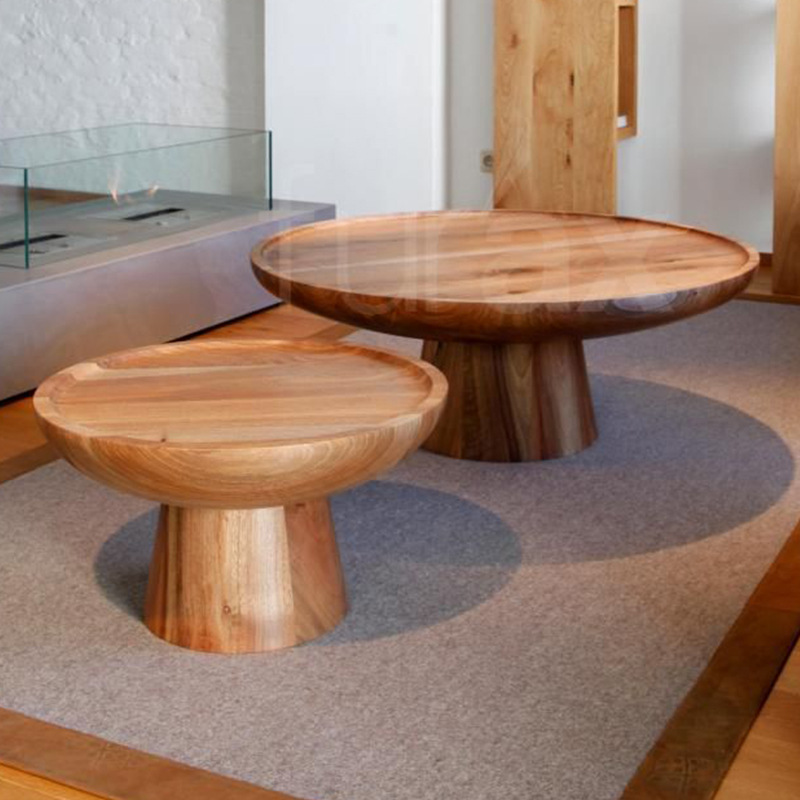 Mesa de té de madera sólida al aire libre Hotel Villa patio impermeable muebles de protección solar Jardín al aire libre Teca anticorrosión mesa de té redonda image 3