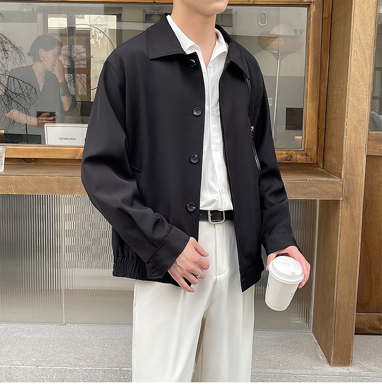 Men's Casual Workwear Blazer, Mature Style Turn-down Collar Jacket_voghion.com