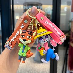 漫画ズートピア pvc キーホルダーかわいい人形ペンダントスクールバッグペンダントキーチェーン小さなギフト卸売