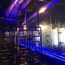 定制室内外玻璃流水墙水幕墙流水瀑布生财摆件不锈钢水幕屏风客厅
