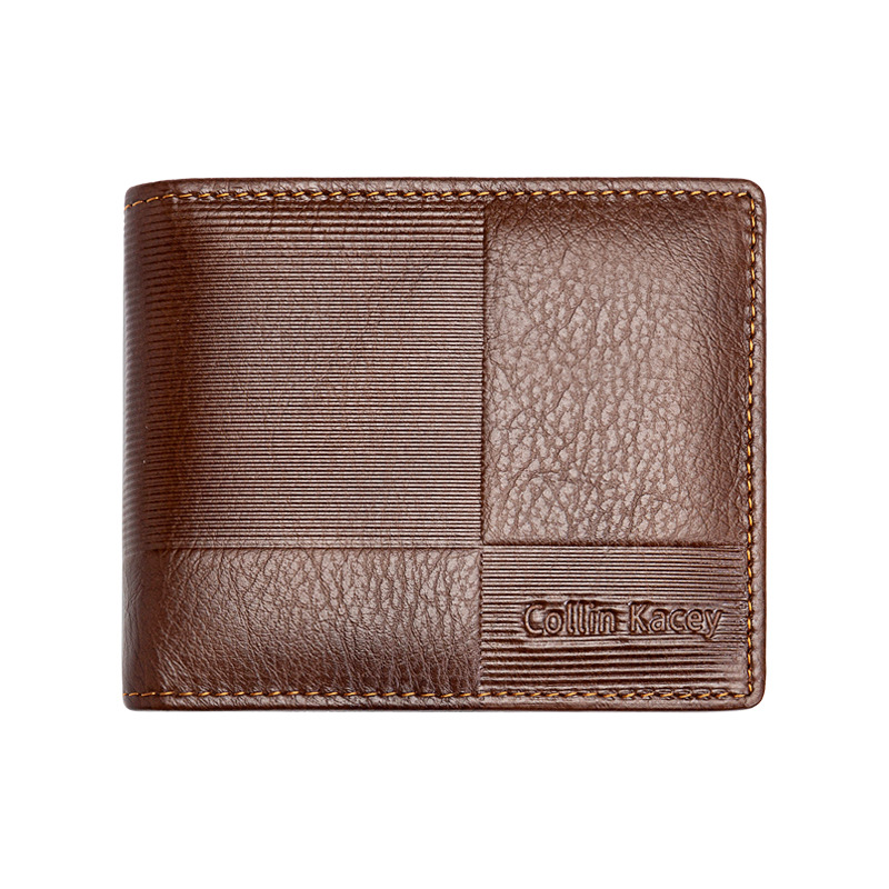 Nueva Cartera de piel de vaca de los hombres de la bolsa de identificación ocasional de la moda corto de plata bolsa de negocios multi-tarjeta de la cartera de fábrica al por mayor